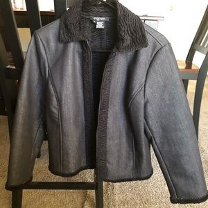 Etcetera Black faux suede jacket, Women’s Size S